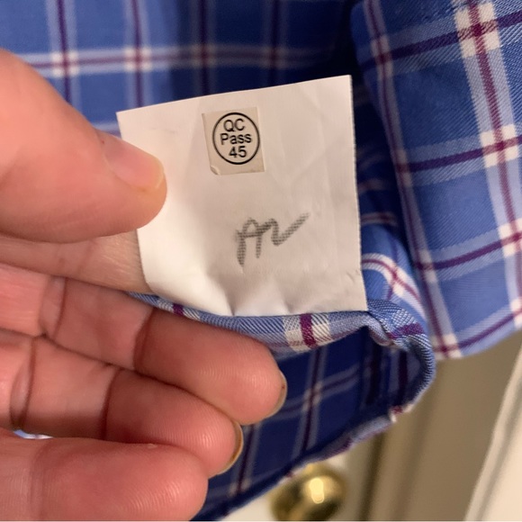 Michael Kors blue red checkered collared shirt - Picture 4 of 9